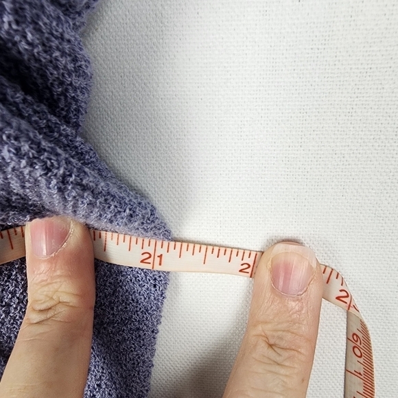 Eileen Fisher Italian Yarn Wool Blue Purple Open Cardigan Textured Size PM - Picture 6 of 7
